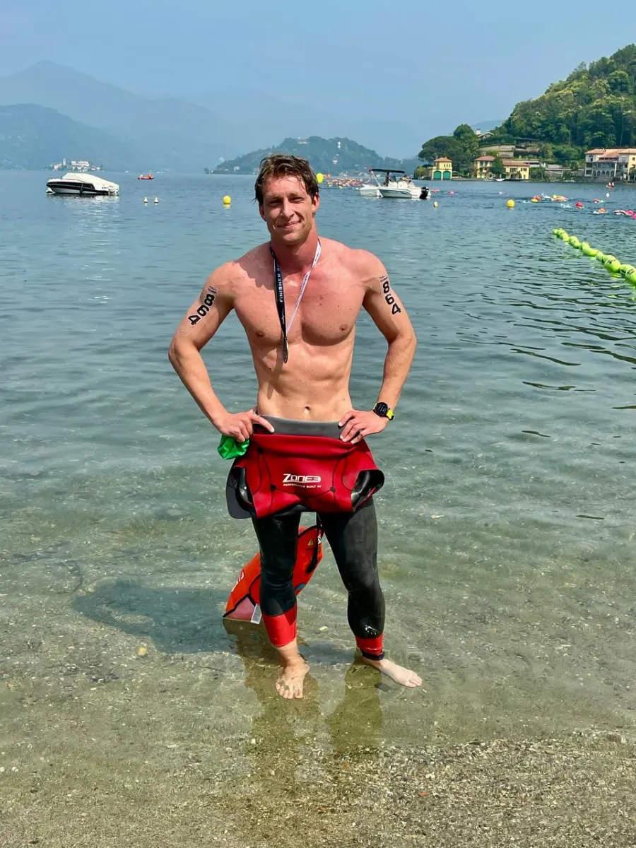 Andrew Skrypka, head swimming coach of OFF club in Porto, after an open-water race